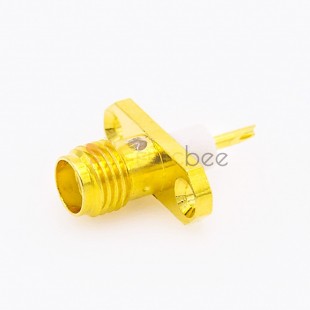 SMA Female Panel Mount Connector Female 180 Degree 2 Holes Flange Solder Cup for Cable