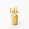 20 piezas SMA hembra PCB conector de montaje en borde hembra recto chapado en oro