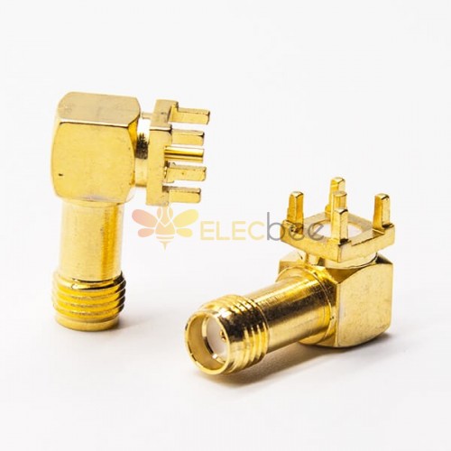 Sma Female Pcb Mount Gold Plating Right Angled Through Hole 1617