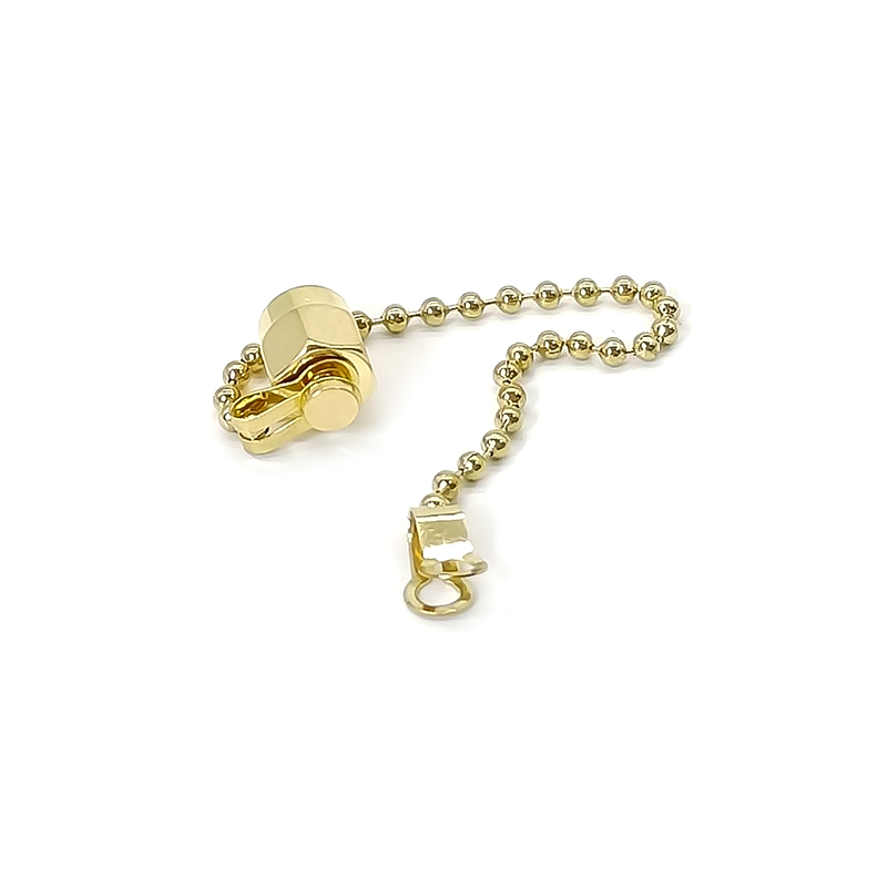 SMA Male Dust Cap with steel Chain Gold Plated