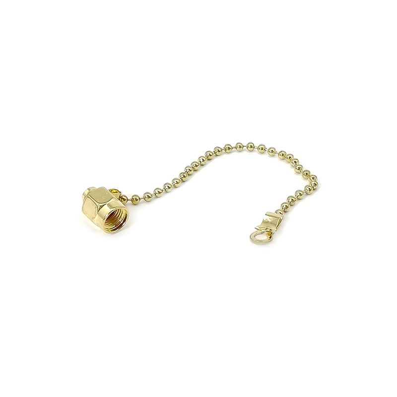 20pcs SMA Male Dust Cap with steel Chain Gold Plated