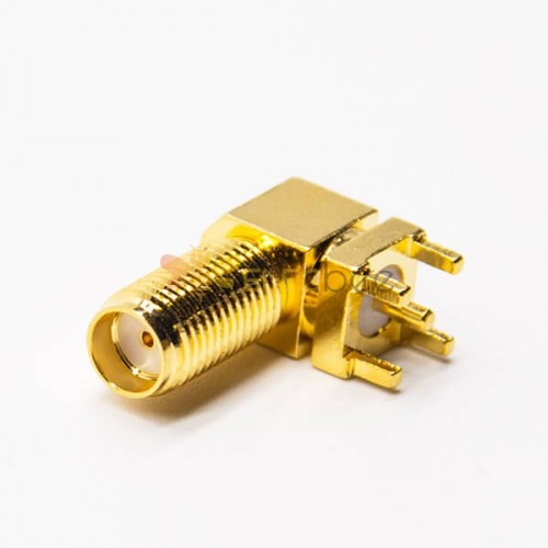 SMA Right Angle Female Connector Through Hole pour PCB Munt