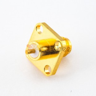 Conector de soquete SMA 180 Grau 4 Furos Flange PCB Placa de solda