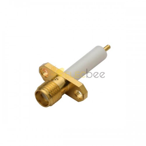 SMA Straight Coaxial 2 Hole Flange Female Connector with Extended PTFE 5mm