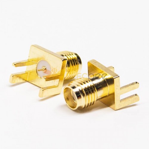 SMA Straight Female Connector Plate Edge Mount for PCB Mount Gold Plating