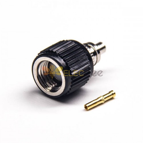 Soldadura tipo SMA Conector RP macho 180 grados Negro Carcasa de plástico