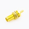 Straight SMA Female Crimp Connector Panel Mount Front Bulkhead Crimp for 8D-FB