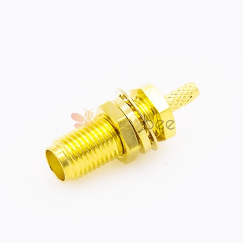 Straight SMA Female Crimp Connector Panel Mount Front Bulkhead Crimp for 8D-FB