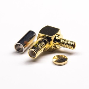 Conector Feminino SMB 90 Graus para revestimento de ouro por cabo coaxial