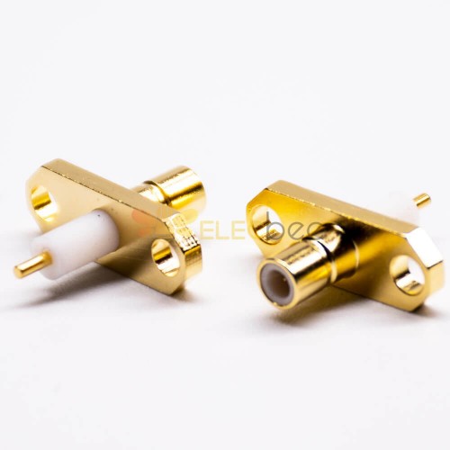 Smb Connector Female Pcb Straight Through Hole Holes Flange With