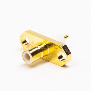 SMB Female Connectors Straight 2 Hole Flange Solder Type for Cable