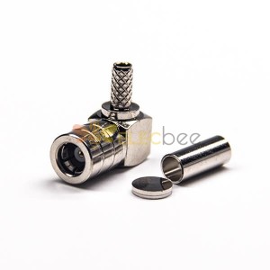 SMB Plug Connector Right Angled Crimp Type for Cable Nickel Plating