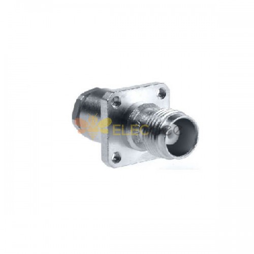 TNC Feminino 4 Buraco Flange Straight 50Ω Painel Mount Bulkhead Connector para RG141