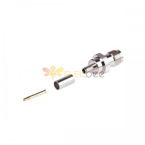 TNC Conector Crimp Terminação Reta 50Ω Cabo Monte Feminino para RG58/U