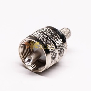 UHF Male Coaxial Connector 180 Degree Sliver Plated Crimp Type for Cable