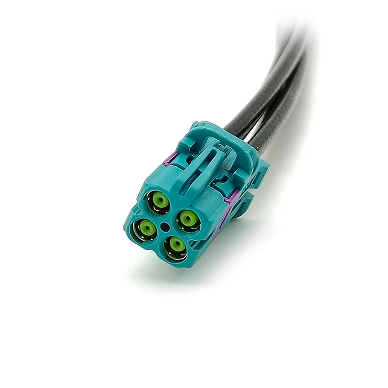 Wasserdichtes Fakra-Kabel, Z-Code-Buchse auf Buchse, Wasserblau, LVDS-Funk-Universal-Verlängerungskabel, 0,5 m