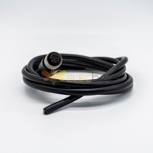 10pcs M12 5 Pin Feminino Straight Connector Black Cable PVC AWG24 1.5M