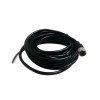 10 Stück M12 4-poliges weibliches Kabel, schwarzes Kabel, 3 M AWG22, PVC-Ummantelung, einseitig, gerade, A-Code