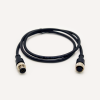 10 Stück M12 8-poliges Extensin-Kabel, A-Kodierung, gerader Stecker auf Buchse, 1 m AWG24, schwarzes PVC-Kabel