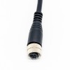 5 cable de poste M12 Conector recto hembra Cable negro PVC 1.5M AWG22 Un código