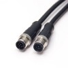8 针 M12 电缆公插头 A 代码组件延长电缆 1M AWG24 2 件