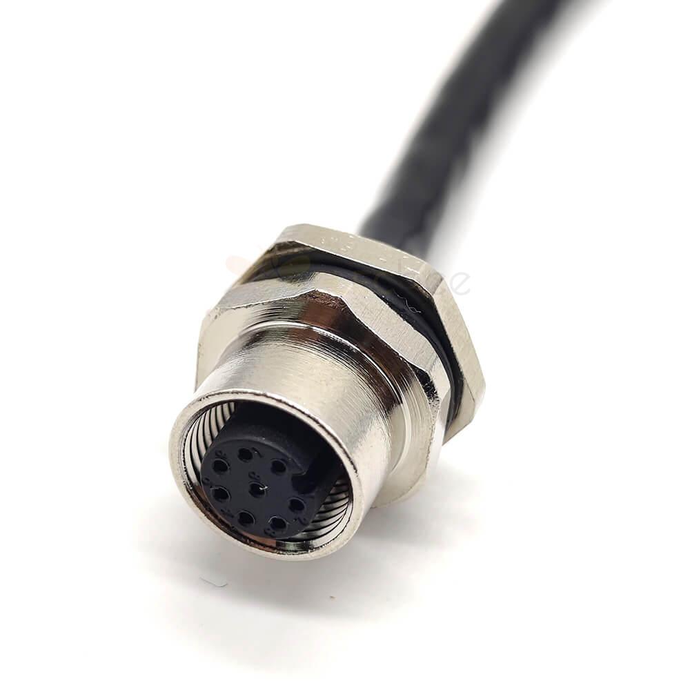m12 kablo 8 pin dişi Receptacle t0 RJ45 Çift uçlu kablo A Kodu Shiled 0.3M AWG24
