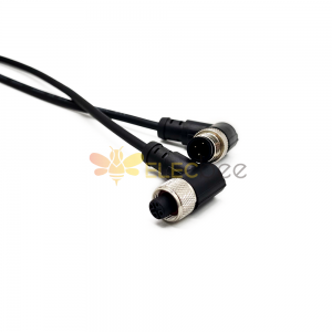 m12 3 pin o cabo masculino para feminino um código de ângulo direito sensor plug unshiled 1M AWG22