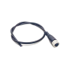 Cable de extensión M12, 4 pines, hembra, código A, conector recto, Cable moldeado, 2M, AWG22