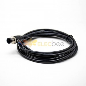 Câble d'extension mâle M12 3Pin A Code connecteur droit câble moulé 2M AWG22