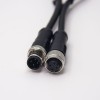 M12 Erkek- Dişi Kablo 180 Derece A Kod 4 Pimli Kablo Kablo Seti Unshiled 1M AWG22