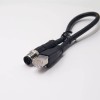 Câble Ethernet M12 à RJ45 M12 8 broches mâle à fiche mâle RJ45 Fiche de date 1M AWG24