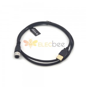 M12 to USB Cable M12 4Pin A Code Female to USB 2.0 A Male UL2725 2824 Cable