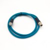 M12 X Coded To RJ45 Cable Assembly 180 Degree M12 8 Pin Male To RJ45 8P8C Male With Blue Plastic Cable 1M AWG24 1m