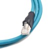 M12 X Coded To RJ45 Cable Assembly 180 Degree M12 8 Pin Male To RJ45 8P8C Male With Blue Plastic Cable 1M AWG24 1m