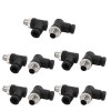 10PCS M12 8 Pinos Cabo Masculino Mount Mount Connector Right Angle Assembly Plug