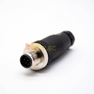 Connecteurs d’alimentation 10pcs M12 8-Position Straight Male Plug A-Coded Screw Connection Unshield