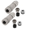 2PCS M12 4pin hembra A-Code Campo instalable tornillo terminación enchufe de cable blindado