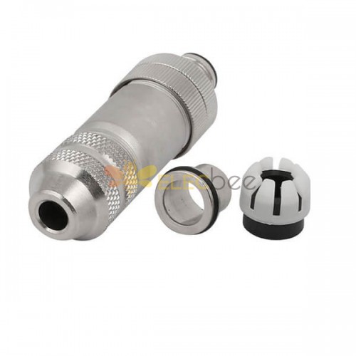 2 pcs M12 Field Wireable Connector A Code Straight 4pin Male Shield connector