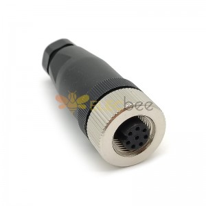 Female M12 Connector Terminal Load Straight 5 Pin Unshield A Code Waterproof