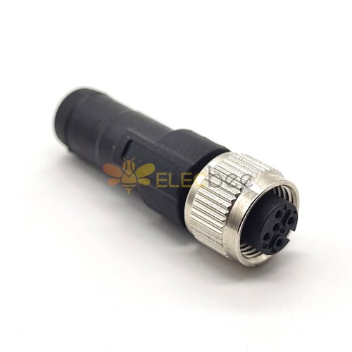 Female M12 Connector Terminal Load Straight 5 Pin Unshield A Code Waterproof