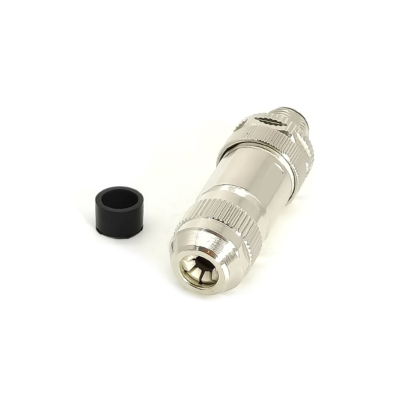 M12 Field Wireable Connector A Code Straight 5pin Male Shield connector