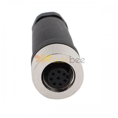 M12 Field Wireable Connector A Code Straight 8pin Female Non-shield connector