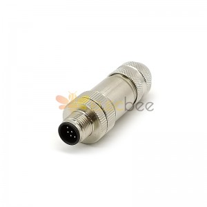 M12 Field Wireable Connector A Code Straight 8pin Male Shield connector