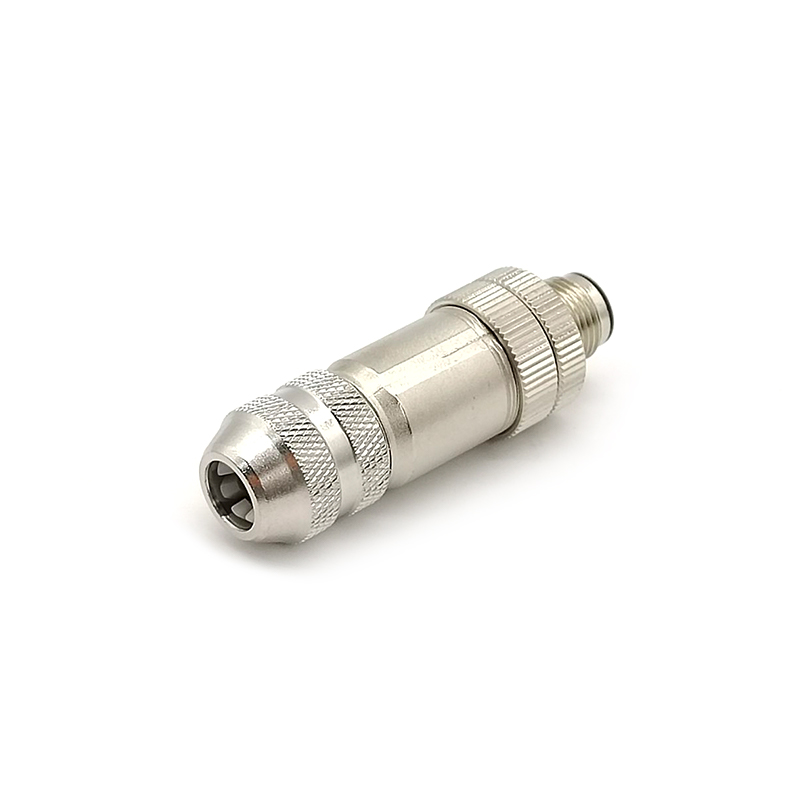 M12 Field Wireable Connector A Code Straight 8pin Male Shield connector