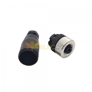 M12 Field Wireable Connector D Code Straight 4pin Female Non-shield connector