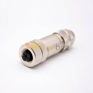 M12 Field Wireable Connector B Code Straight 5pin Female Shield connector