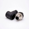 M12 Male Connector 5p right angle Screw-joint Unshielded A code