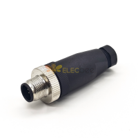 M12 Field Wireable Connector A Code Straight 8pin Male Non-shield connector