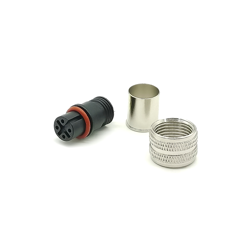 M12 Molded Cable Connector A Code Straight 4pin Female Shield connector