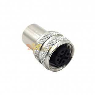 M12 5 Pin Connector Weibliche Feld wireable Connector A codiert gerade für Kabel Löttyp Schild